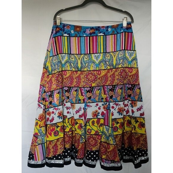 VTG. Skirt Artsy Paint Splash Pattern Skirt Size 12 - Picture 3 of 7